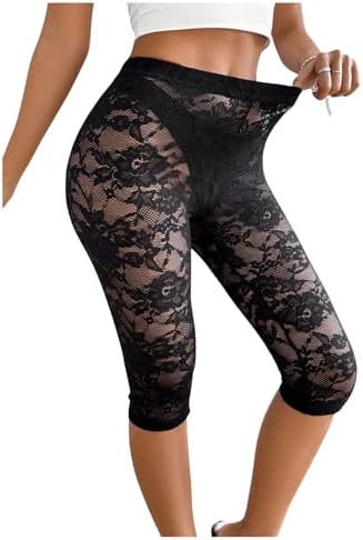 UNDERWRAPS Women's Retro 80's Lace Leggings - Neon Blue, Large at
